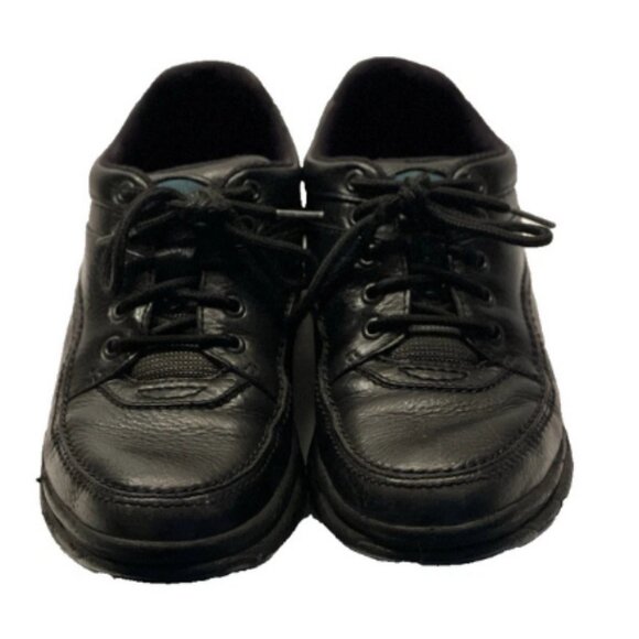 Rockport Leather Walking Shoes Comfort Men's Size 8.5 Black 1" Heel Lace Up - Picture 2 of 6